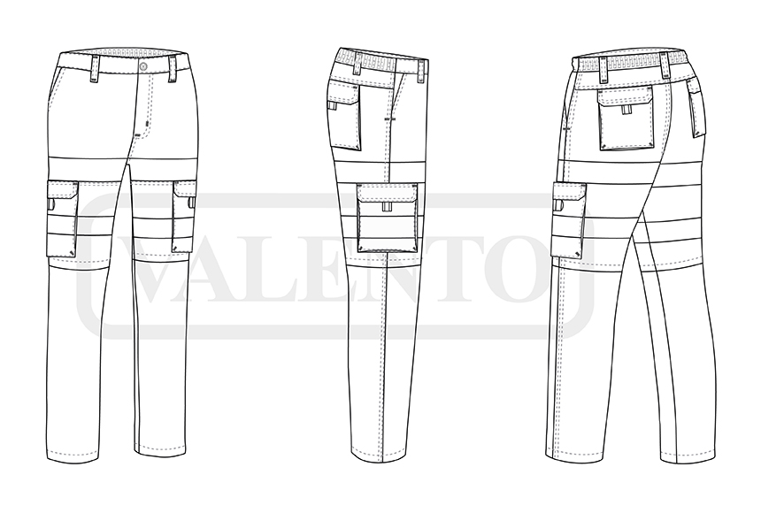 esquema Pantalon amovible H.V. PRODAR