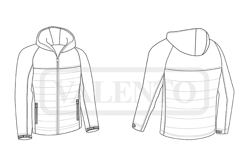 esquema Chaqueta con capucha acolchada BERING