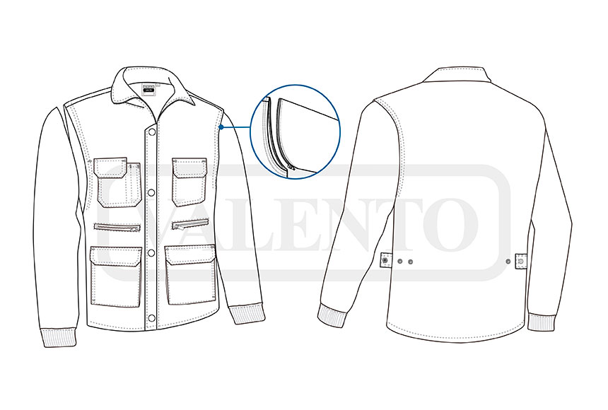 esquema Casaco desmontável MIRACLE