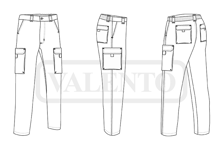 esquema Pantalón multibolsillos BERGAMO