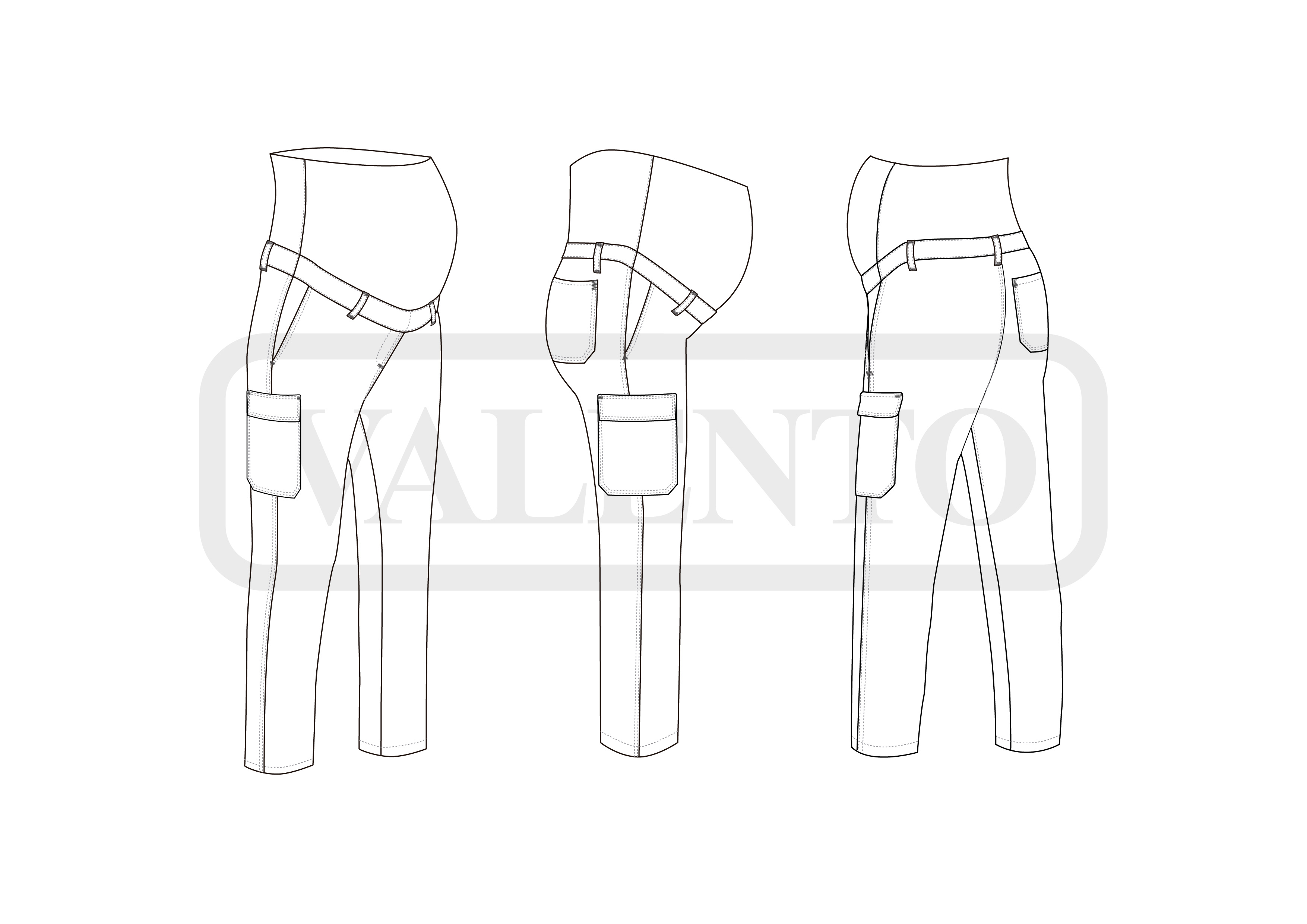 esquema Pantalón premamá BIRTH