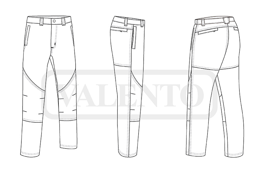 esquema Spodnie trekkingowe MERIDIUM