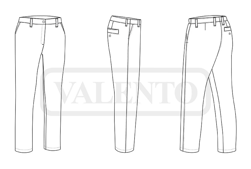 esquema Pantalón chino mujer PASACALLES