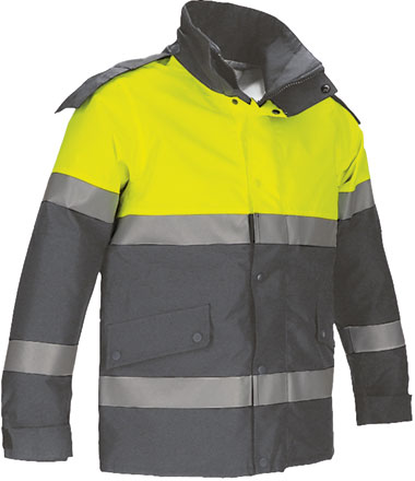 fluo yellow-charcoal grey