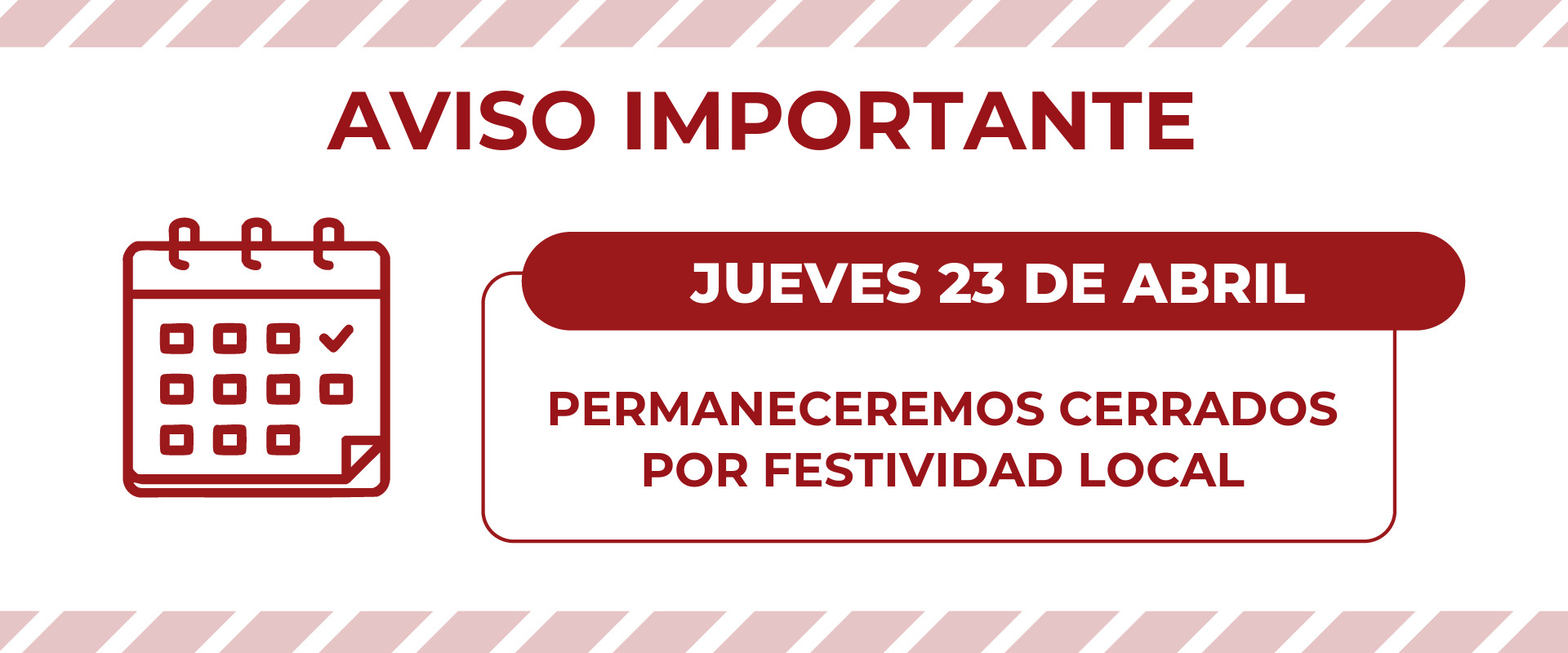 AVISO IMPORTANTE
